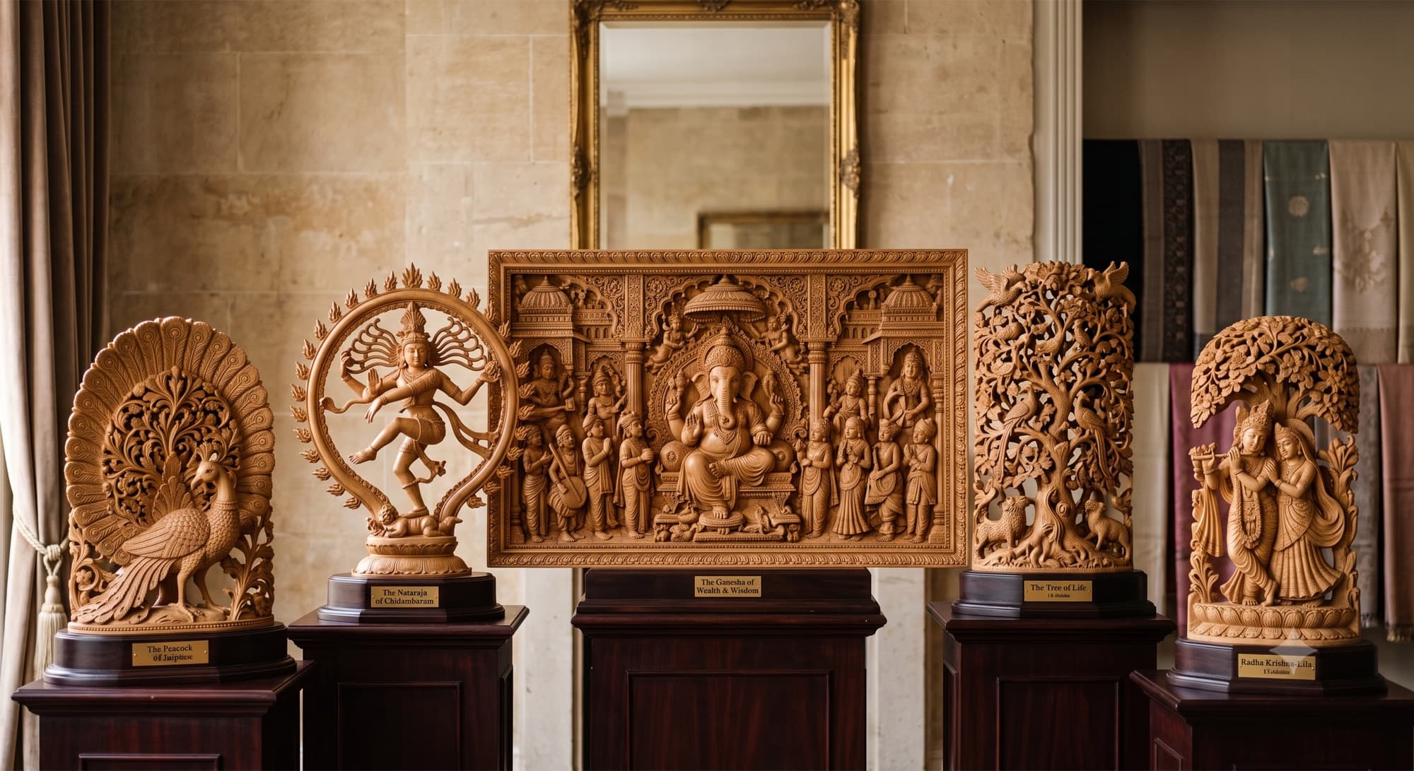 Selected sandalwood arts presented in a private salon